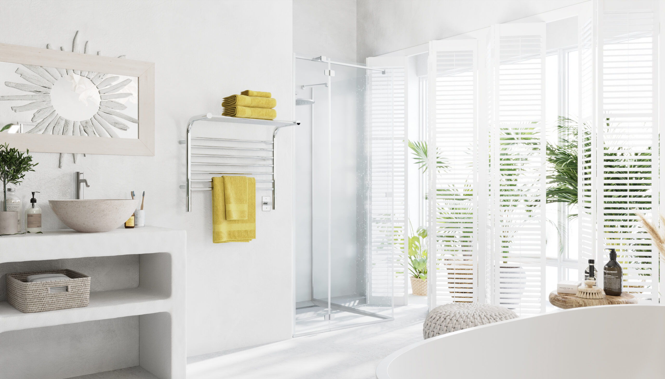 Amba Jeeves towel rack in a bathroom