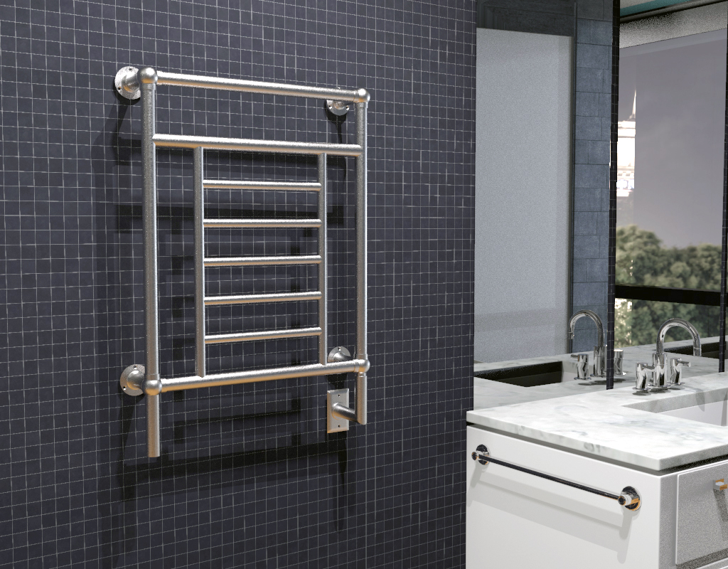 Traditional heated towel rack lifestyle