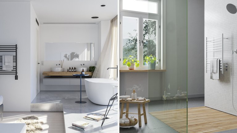 Amba Jeeves and Cape heated towel rack comparison