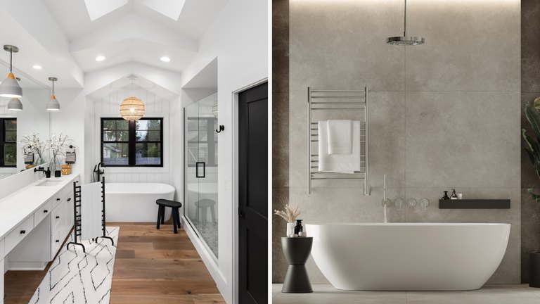 Amba Solo and wall-mounted heated towel rack comparison