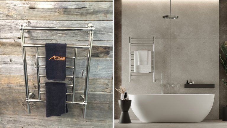 Amba Traditional and Jeeves heated towel rack comparison